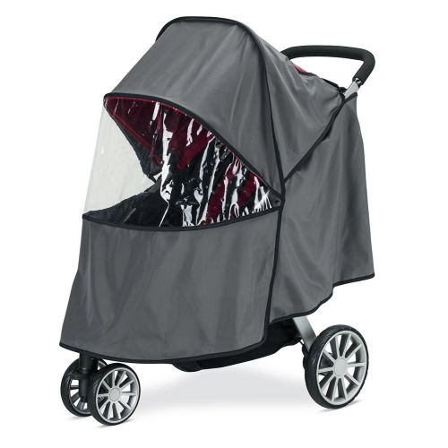  Britax B-Lively Stroller Wind and Rain Cover Easy Install + Air Ventilation + Storage Pouch Included , Grey , 30x19x34 Inch (Pack of 1)