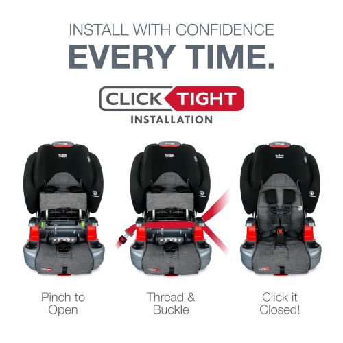  Britax Grow with You ClickTight Harness-2-Booster Car Seat, StayClean Grey - Stain, Moisture & Odor Resistant Fabric