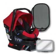 BRITAX Britax B-Safe 35 Infant Car Seat, Red, Back Seat Mirror, and 2 EZ-Cling Window Sun Shades