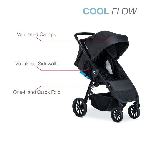  Britax B-Clever Compact Stroller, Cool Flow Teal - One Hand Fold, Ventilated Seating Area, All Wheel Suspension