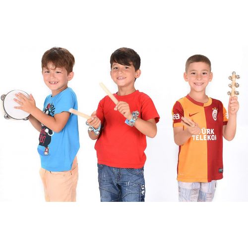  [아마존베스트]Toddler Educational & Musical Percussion for Kids & Children Instruments Set 18 Pcs  with Tambourine, Maracas, Castanets & More  Promote Fine Motor Skills, Enhance Hand to Eye Co