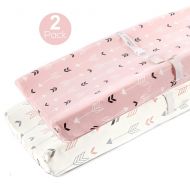 [아마존베스트]Stretchy Changing Pad Covers-BROLEX 2 Pack Jersey Knit Change Pad Covers for Girls Boys,Pink & White...