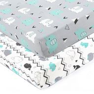 [아마존베스트]BROLEX Stretchy Fitted Crib Sheets Set-Brolex 2 Pack Portable Crib Mattress Topper for Baby Boys Girls,Ultra Soft...