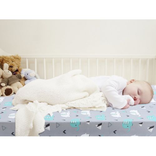  [아마존베스트]BROLEX Stretchy Fitted Crib Sheets Set-Brolex 2 Pack Portable Crib Mattress Topper for Baby Boys Girls,Ultra Soft...