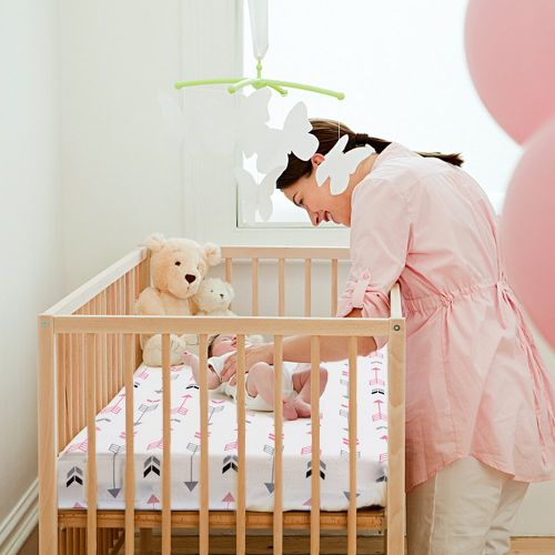  [아마존베스트]BROLEX Stretchy Fitted Crib Sheets Set 2 Pack Portable Crib Mattress Topper for Baby Girls Boys,Ultra Soft...