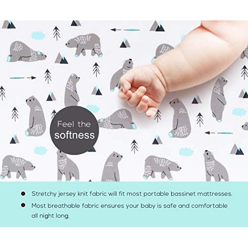  Stretchy-Changing-Pad-Covers-BROLEX Carddle Sheet Set for Baby Boys Girls,2 Pack Jersey Knit,Owl & Bear