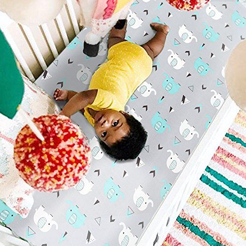  Pack n Play Stretchy Fitted Pack n Play Playard Sheet Set-Brolex 2 Pack Portable Mini Crib Sheets,Convertible Playard Mattress Cover,Ultra Soft Material，Elephant & Whale