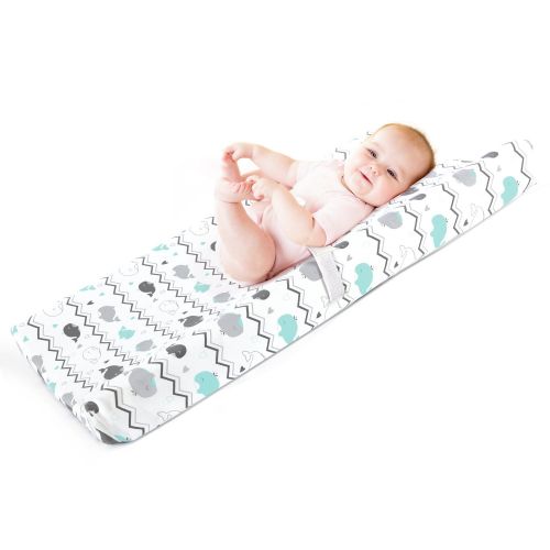  BROLEX Stretchy Changing Pad Covers for Boys Girls,2 Pack Jersey Knit,Elephant & Whale