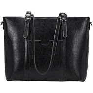 [아마존 핫딜]  [아마존핫딜]BROMEN Women Leather Briefcase 15.6 inch Laptop Handbag Vintage Shoulder Tote Bag Work Purses Black