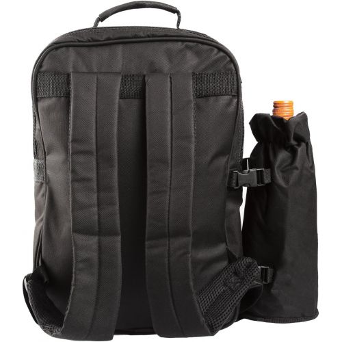  BRUBAKER Picnic Backpack Four Person with Removable Insulated Bottle Holder, Tableware and Plates