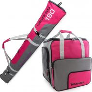 BRUBAKER Superfunction - Limited Edition - Combo Ski Boot Bag and Ski Bag for 1 Pair of Ski, Poles, Boots and Helmet