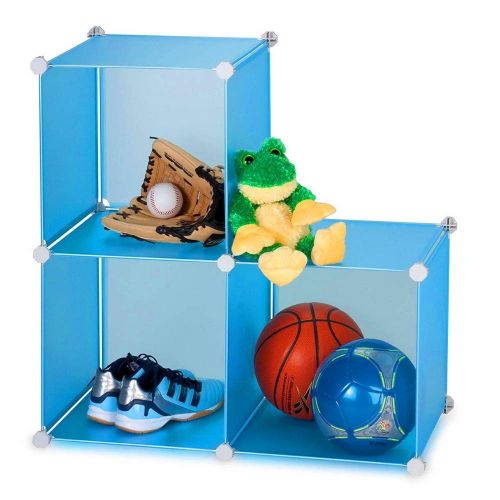  BS Stackable 3-Cube Organizer Toys Rack Storage Shelf Organizer Unit Multipurpose Shelf Bins Storage Bookcase Bedrooms Dorm Rooms or Playrooms Garage Kitchen Plastic Panels & eBook