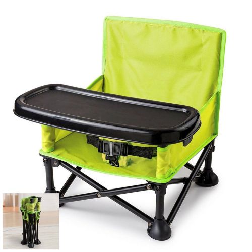  BS Babys Feeding Chair Portable Kids Seat Folding Indoor Outdoor Travel Picnics Camping Vacations Dining Activity Carrying Bag Safety Straps Removable Tray Easy Storage &...