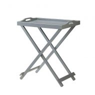 BS Tv Tray Table Folding Serving Tray Snack Dinner Laptop Folding Table Set with Handles Rectangular Tray Top Easy to Move and Storage Home Furniture Contemporary Style Gray & eBoo