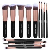 BS-MALL Makeup Brushes Premium Synthetic Foundation Powder Concealers Eye Shadows Makeup 14 Pcs Brush Set, Rose Golden, 1 Count