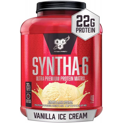  BSN SYNTHA-6 Whey Protein Powder, Micellar Casein, Milk Protein Isolate Powder, Vanilla Ice Cream, 48 Servings (Package May Vary)