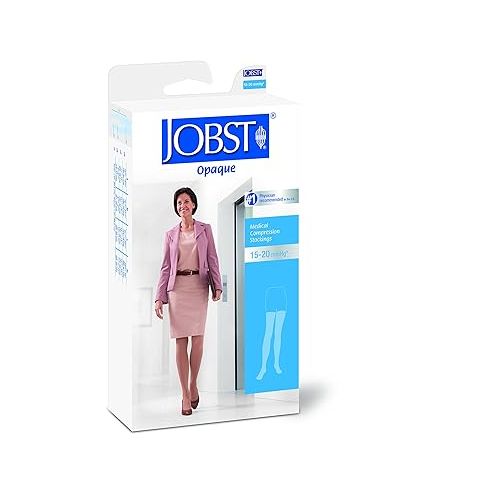  BSN Medical 115552 JOBST Compression Hose, Thigh High, 15-20 mmHg, Open Toe, Small, Natural