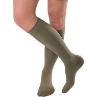JOBST forMen Ambition Knee High 15-20 mmHg Ribbed Dress Compression Socks, Closed Toe, 1 Long, Khaki