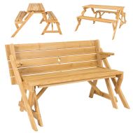 BSP Best Choice Products Patio 2 in 1 Outdoor Interchangeable Picnic Table / Garden Bench Wood