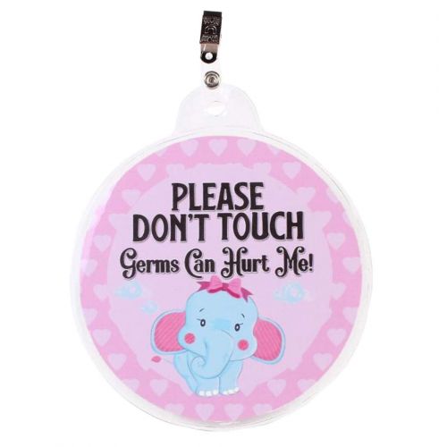  BSWFYL Baby Kids Safety Sign Please Dont Touch Elephant Cow Tag for Newborn Preemie Stroller Tag Car Seat Sign Shower Gift (Elephant)