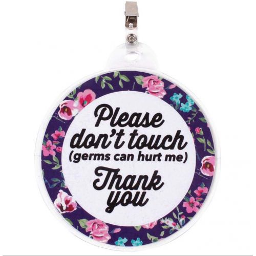  BSWFYL Flower Tag - Please Dont Touch Germ Can Hurt Me,Thank You(Baby Safety Sign, Newborn, Baby Car Seat Tag, Baby Shower, Stroller Tag, Baby Preemie No Touching Car Seat Sign)