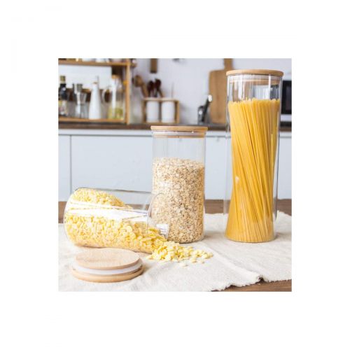  BSeungri storage jar Grain container Food container Storage Box，Glass food sealed cans household kitchen noodles milk powder miscellaneous food products creative storage box, 1200ml