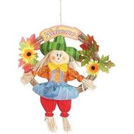 할로윈 용품BT HUGUWEDING Halloween Decoration, Scarecrow Wreath for Happy Thanksgiving Decor Autumn Fall Harvest Decoration for Home Front Door