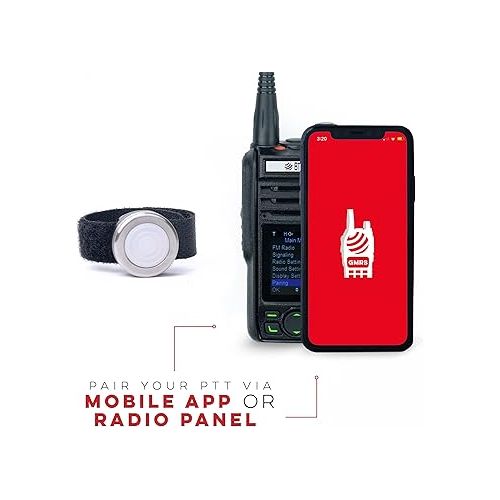  BTECH BS-PTT Wireless PTT (Push-to-Talk) Device - Compatible with GMRS-PRO Radios and HFP Bluetooth Headsets for Effortless Wireless Communication