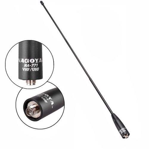  [아마존베스트]Authentic Genuine Nagoya NA-771 15.6-Inch Whip VHF/UHF (144/430Mhz) Antenna SMA-Female for BTECH and BaoFeng Radios