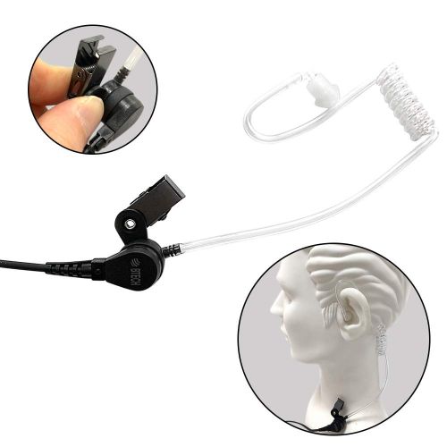  [아마존베스트]BTECH QHM01 3.5mm Listen-ONLY Heavy-Duty Surveillance Earpiece (Includes earmolds and Earbud) with Clear Acoustic Coil Tube for Two-Way Radios, Transceivers, and Radio Speaker Mics