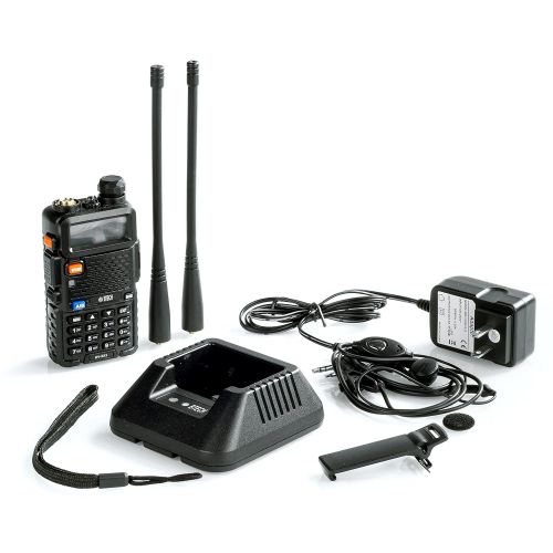  [아마존베스트]BTECH UV-5X3 5 Watt Tri-Band Radio VHF, 1.25M, UHF, Amateur (Ham), Includes Dual Band Antenna, 220 Antenna, Earpiece, Charger, and More