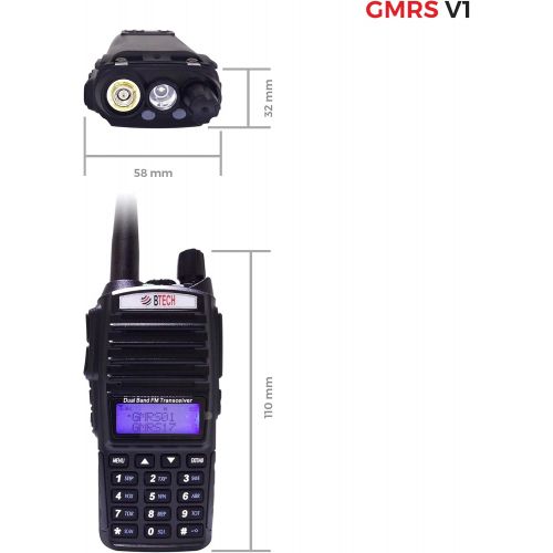  [아마존베스트]BTECH GMRS-V1 GMRS Two-Way Radio, GMRS Repeater Capable, with Dual Band Scanning Receiver (136-174.99mhz (VHF) 400-520.99mhz (UHF))