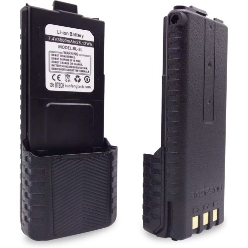  BaoFeng, BTECH BL-5L 3800mAh Li-ion Battery Pack, High Capacity Extended Battery for UV-5X3, BF-F8HP, and UV-5R Radios (BL-5 BaoFeng Battery Series)