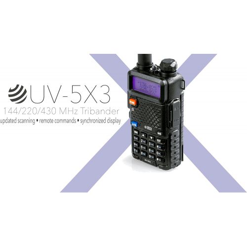  [아마존베스트]BTECH UV-5X3 5 Watt Tri-Band Radio : VHF, 1.25M, UHF, Amateur (Ham), Includes Dual Band Antenna, 220 Antenna, Earpiece, Charger, and More Two-Way Radio