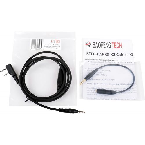  [아마존베스트]BTECH APRS-K1 Cable (Audio Interface Cable) for BaoFeng, BTECH BF-F8HP, UV-82HP, UV-5X3 (APRSpro, APRSDroid, Compatible - Android, iOS)