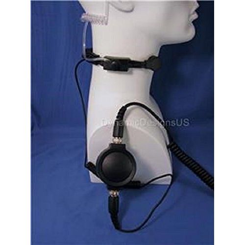  BTECH For Midland Radios GXT LXT Tactical Throat Microphone with Acoustic Tube Ear Piece by Code 3 Supply