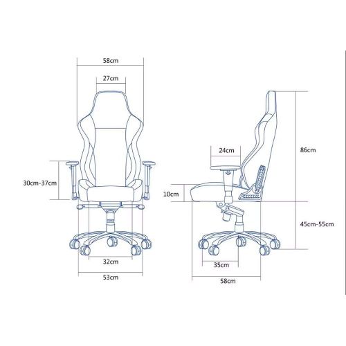  BTI Elite Series Ergonomic Reclining Gaming Chair with Steel Frame, Neck and Lumbar Support, Adjustable Height and Arms, BlackBlack