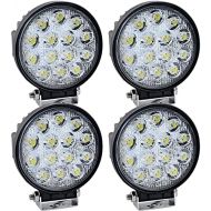 [아마존베스트]-Service-Informationen Brightum 42 W 4.5 Inch LED Offroad Work Light White 12 V 24 V 3990 Lumen Round Reflector Worklight Headlight Work Light SUV UTV ATV Work Lamp Tractor Digger Truck Car (Pack of 4)