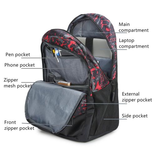  BTOOP School Backpacks for Boys, Teens Girls Unisex School Bookbag Set 3 Pieces fit 15 inch Laptop Shoulder bag Travel Daypack (Red 1)