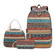 BTOOP School Backpacks for Girls Bookbags Bohemian Canvas Schoolbag Set Teens Womens Boys Kids Daypack