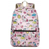 BTOOP Girls School Backpack Teens Bookbag fit 15 inch Laptop Kids Travel Daypack (Pink-T024-1)