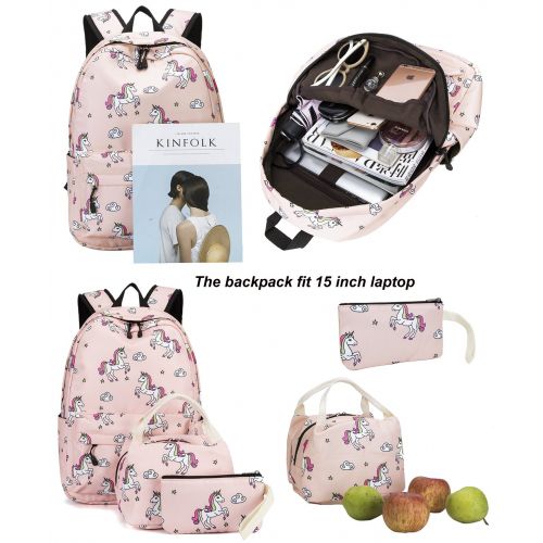  BTOOP School Backpack for Girls Cute Bookbag Laptop SchoolBag with Lunch tote for Teens Boys Kids Waterproof travel Daypack