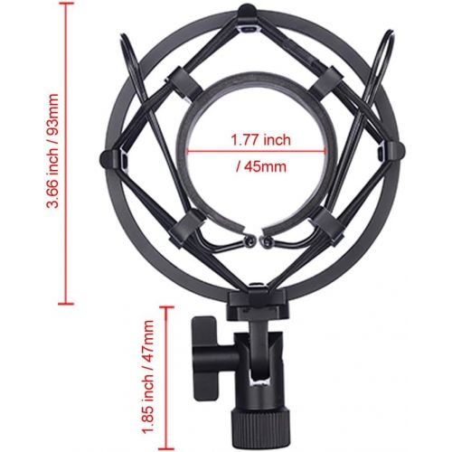  [아마존베스트]BTOOP Microphone Shock Mount with Pop Filter, Mic Anti-Vibration Suspension Shock Mount Holder Clip for Diameter 46mm-53mm Microphone