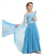 BTW.JP Snow Queen Elsa Princess Party Dress Costume 2 Colors Accessories Set