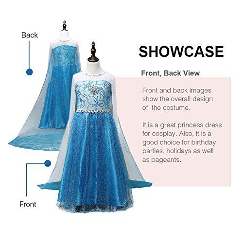  BTW.JP Snow Queen Elsa Princess Party Dress Costume 2 Colors Accessories Set