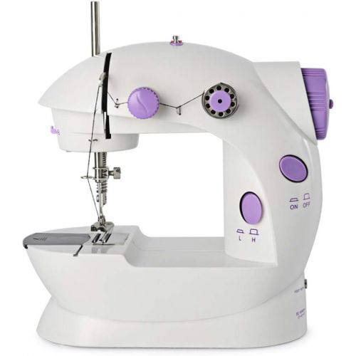  Neala Portable Sewing Machine Mini Adjustable Electric 2-Speed Double Thread Handheld Sewing Embroidery Machine for Beginner Kids Straight Sewing with Foot Pedal