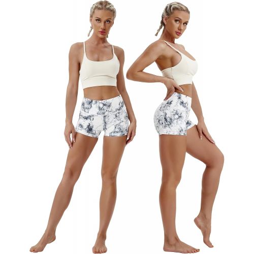  BUBBLELIME 2.5/4 Basic/Out Pockets High Waist Womens Yoga Shorts Tummy Control 4 Way Stretch Workout Running Shorts