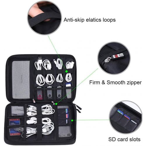  [아마존 핫딜]  [아마존핫딜]BUBM Double Layer Electronics Organizer/Travel Gadget Bag for Cables, Memory Cards, Flash Hard Drive and More, Fit for iPad or Tablet(up to 9.7)-Large, Black