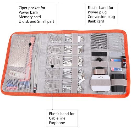  [아마존베스트]Travel Organizer, BUBM Cable Bag/USB Drive Shuttle Case/Electronics Accessory Organizer-Grey