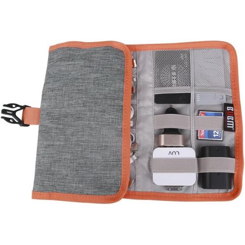  [아마존베스트]Travel Organizer, BUBM Cable Bag/USB Drive Shuttle Case/Electronics Accessory Organizer-Grey